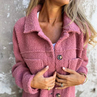 Valérie™ | Veste Douillette en Sherpa avec Boutons