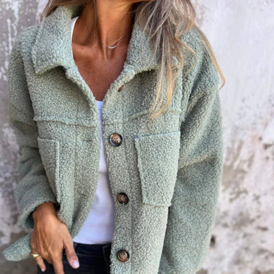 Valérie™ | Veste Douillette en Sherpa avec Boutons