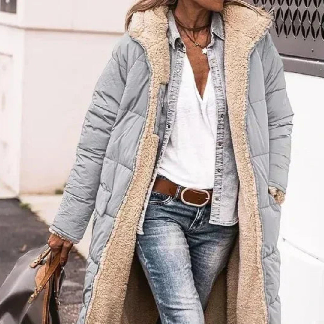 Marlène™ | Manteau Long Hiver Doublé en Fourrure Synthétique